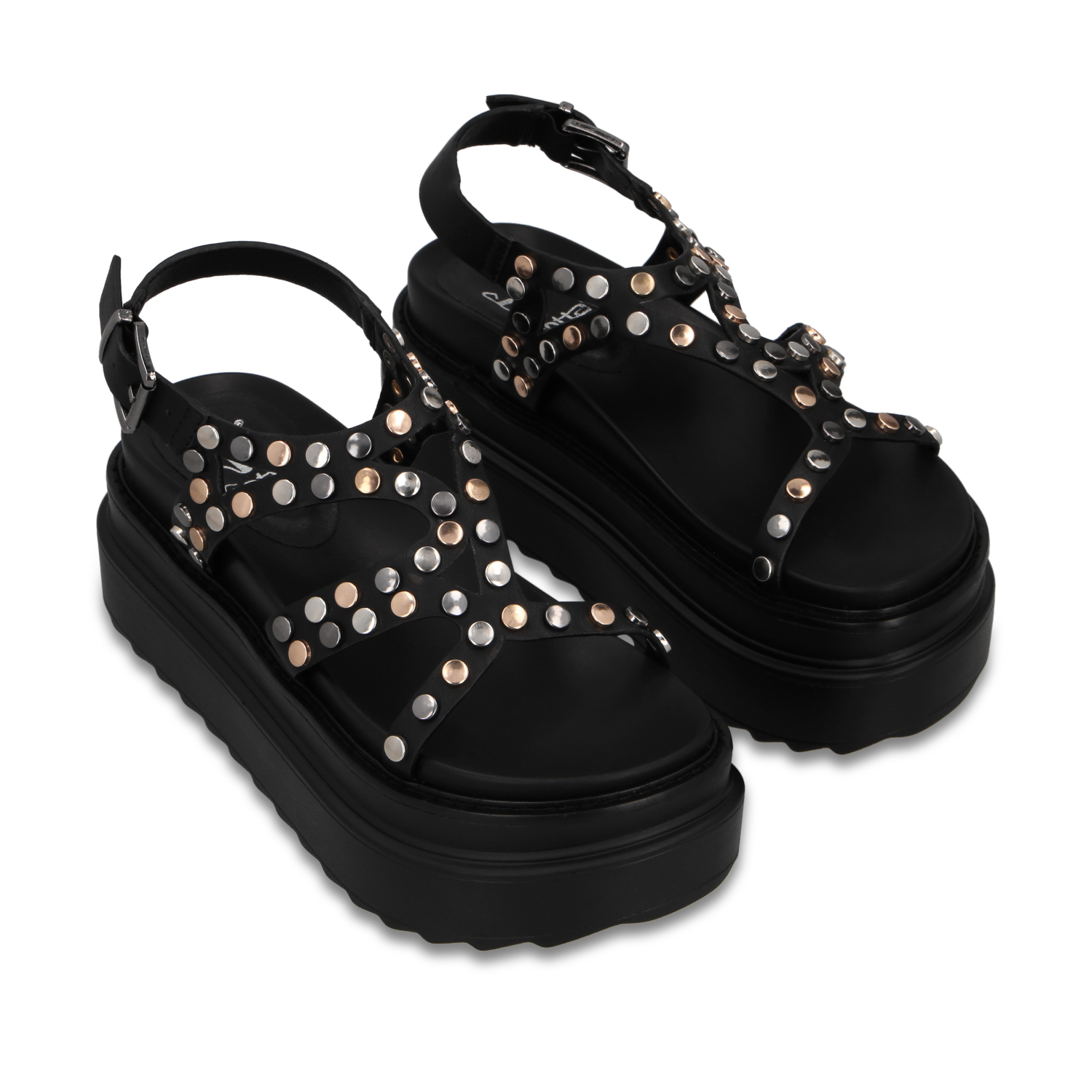 SANDALIA PLATAFORMA NEGRA MUJER 25236 - 3