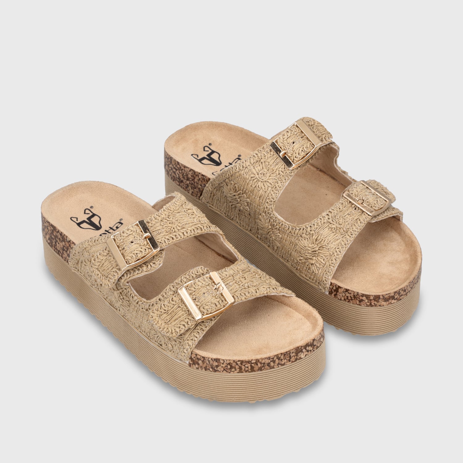 SANDALIA PLATAFORMA BEIGE MUJER 65951 - 3