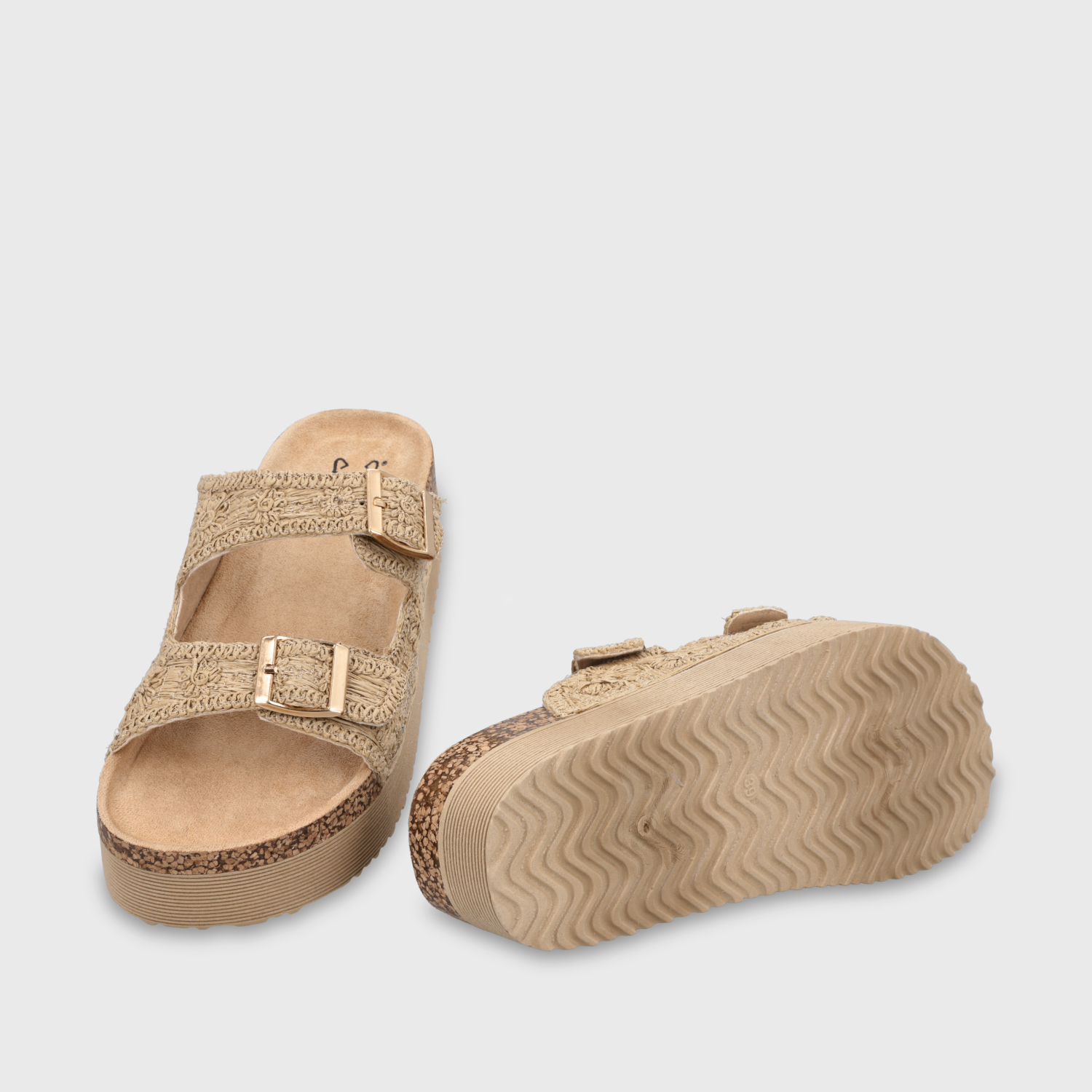 SANDALIA PLATAFORMA BEIGE MUJER 65951 - 7