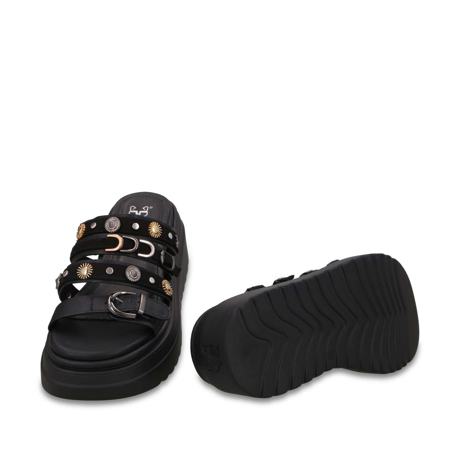 SANDALIA PLATAFORMA NEGRA MUJER 55924 - 7