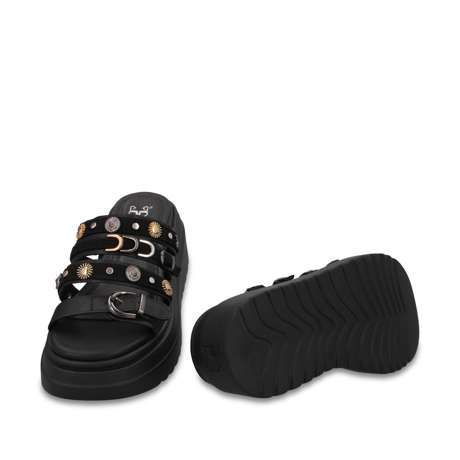 SANDALIA PLATAFORMA NEGRA MUJER 55924 - 7