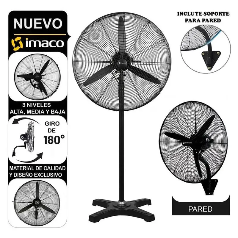 VENTILADOR DE PIE PARED IMACO PEDESTAL 26" FS2623E - 2