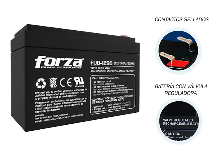 BATERÍA FORZA FUB-1290, 12V 9AH PARA UPS - 2