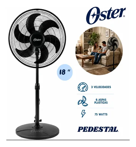 VENTILADOR DE PEDESTAL OSTER EOSVELIST1631-6H 18 PULGADAS - 3