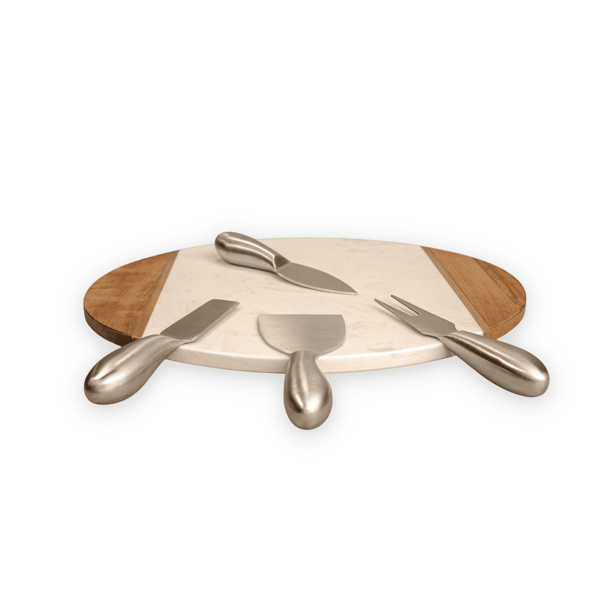 TABLA PREMIUM DE QUESOS Y CHARCUTERÍA DE MÁRMOL Y ACACIA CON SET DE CUCHILLOS - 3