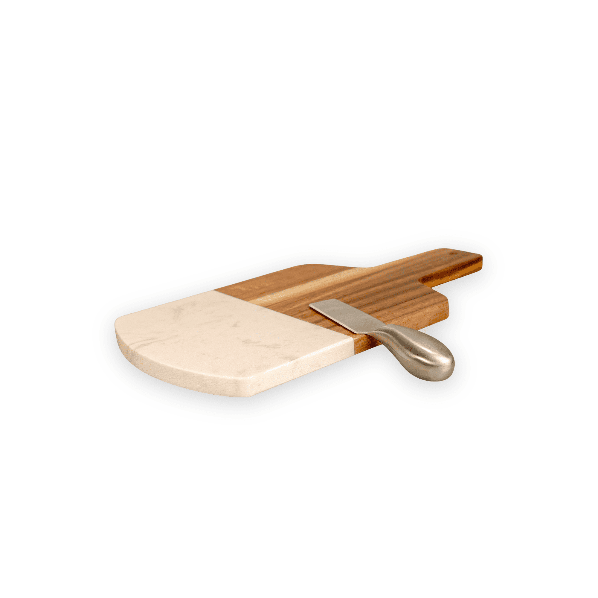 TABLA COMPACTA DE QUESOS Y CHARCUTERÍA DE MÁRMOL Y ACACIA CON CUCHILLO - 3