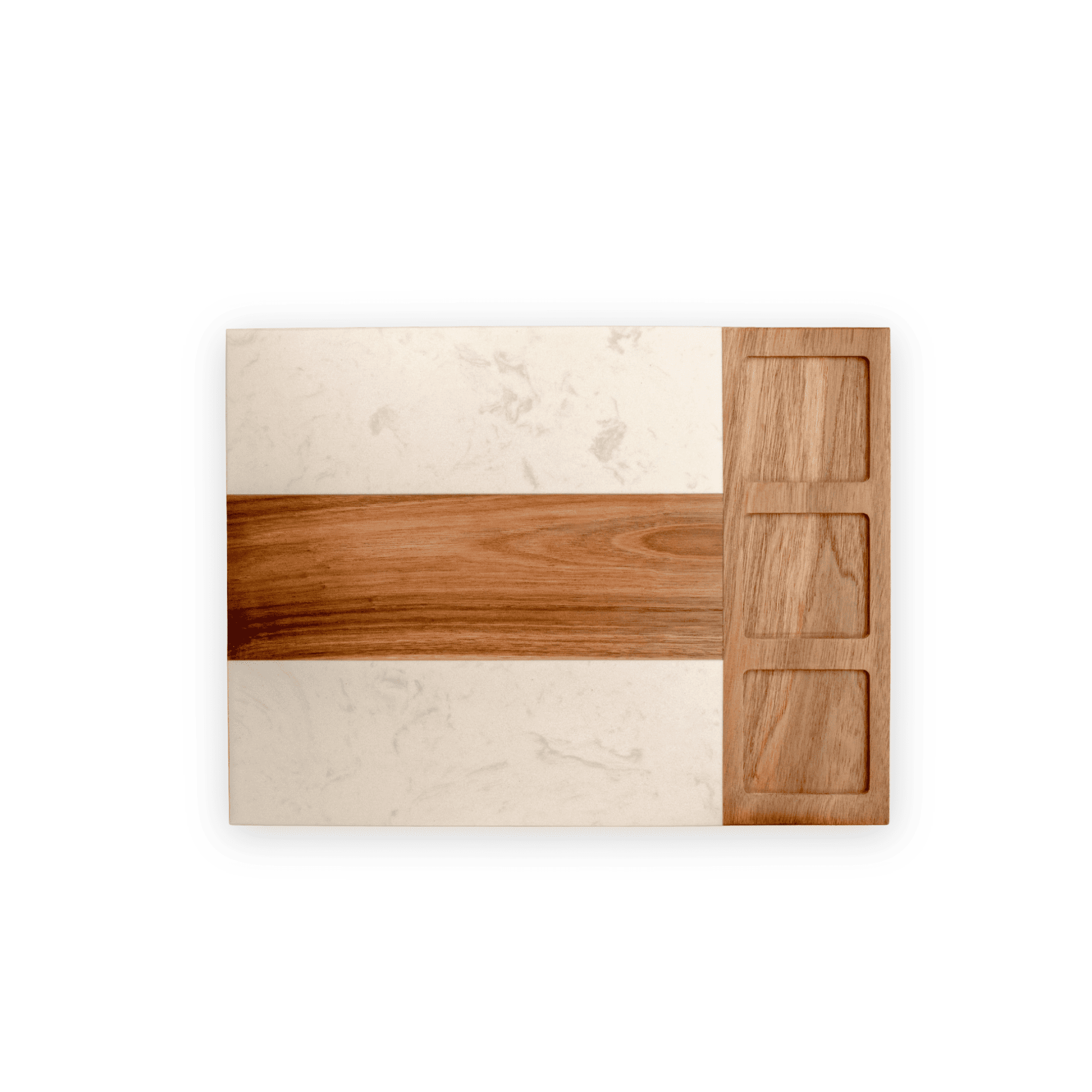 TABLA PREMIUM DE QUESOS Y CHARCUTERÍA DE MÁRMOL Y ACACIA CON ACCESORIOS DISEÑO ELEGANTE - 3