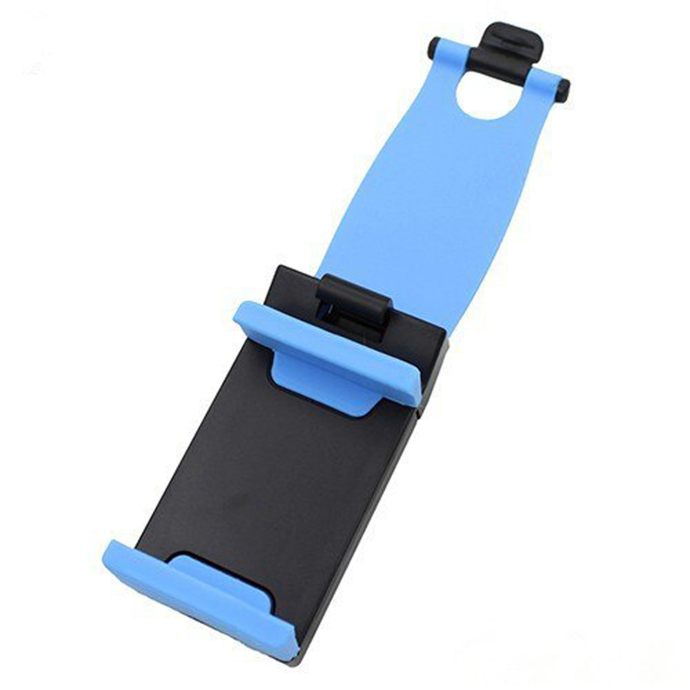 SUJETADOR DE CELULAR PARA TIMÓN DE AUTO NEGRO/CELESTE - 2