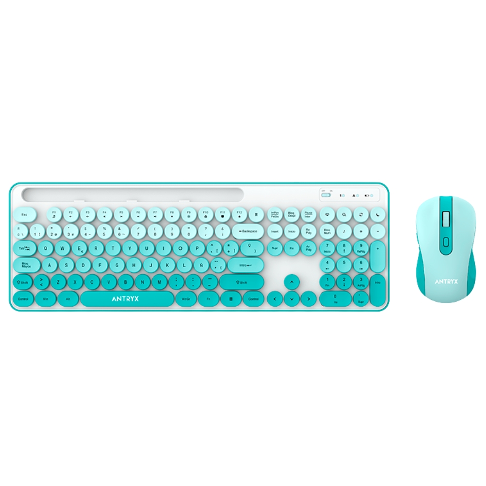 KIT ANTRYX TECLADO Y MOUSE INALÁMBRICO WS-970 VERDE - 2