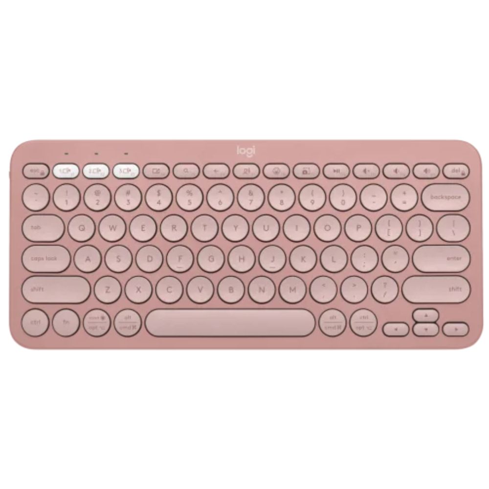 TECLADO LOGITECH PEBBLE KEYS 2 K380S BLUETOOTH MULTIDISPOSITIVO ROSADO - 1