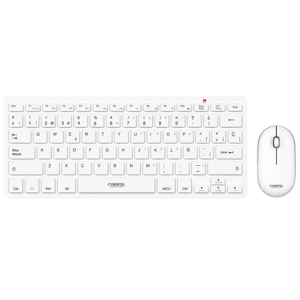 KIT INALÁMBRICO TECLADO Y MOUSE CYBERTEL EVOLUTION CYB WT801 BLANCO - 1