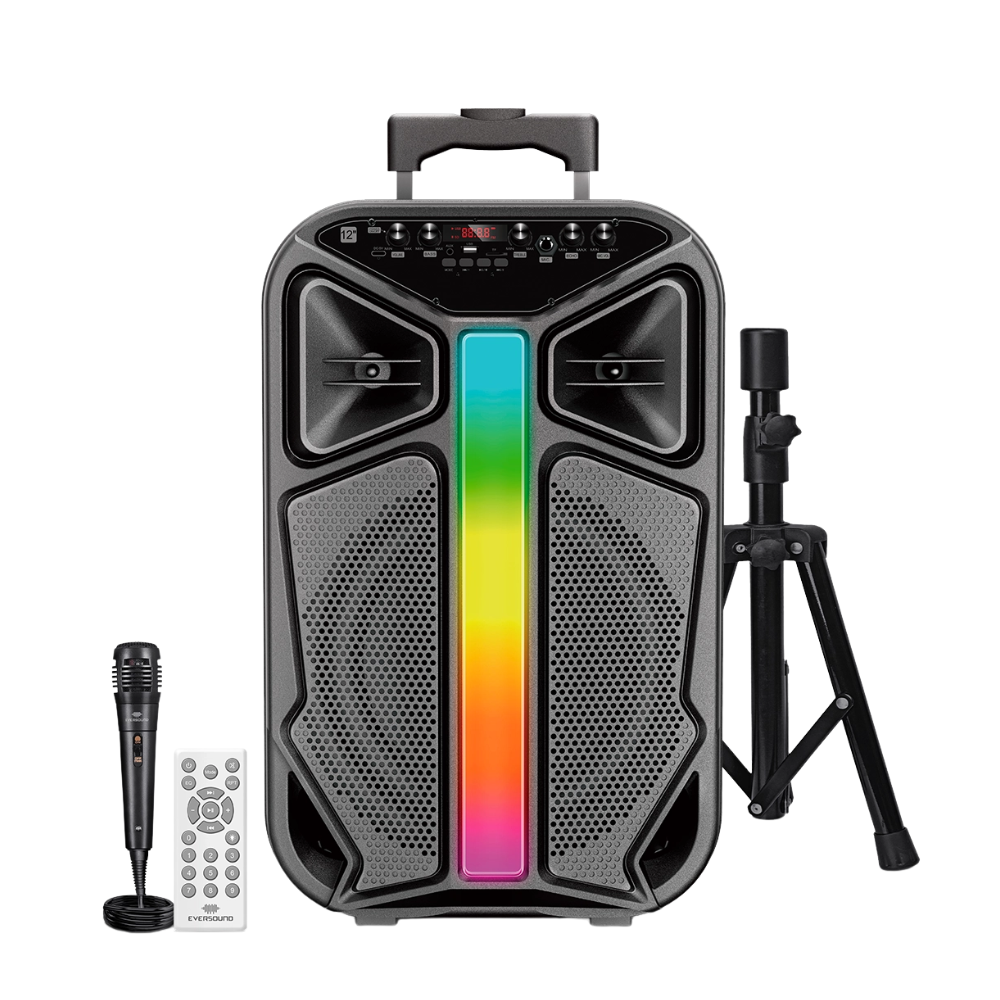PARLANTE BLUETOOTH EVERSOUND LYRICO 12” – EV 6000T CON MICRÓFONO ALÁMBRICO - 1