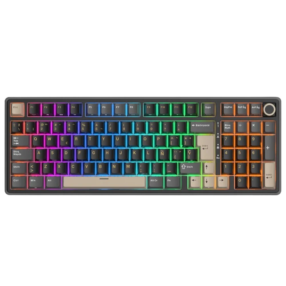 TECLADO MECÁNICO ROYALE KLUGDE RK R98PRO PHANTOM 98% ESPAÑOL SWITCH CREMOSO - 1