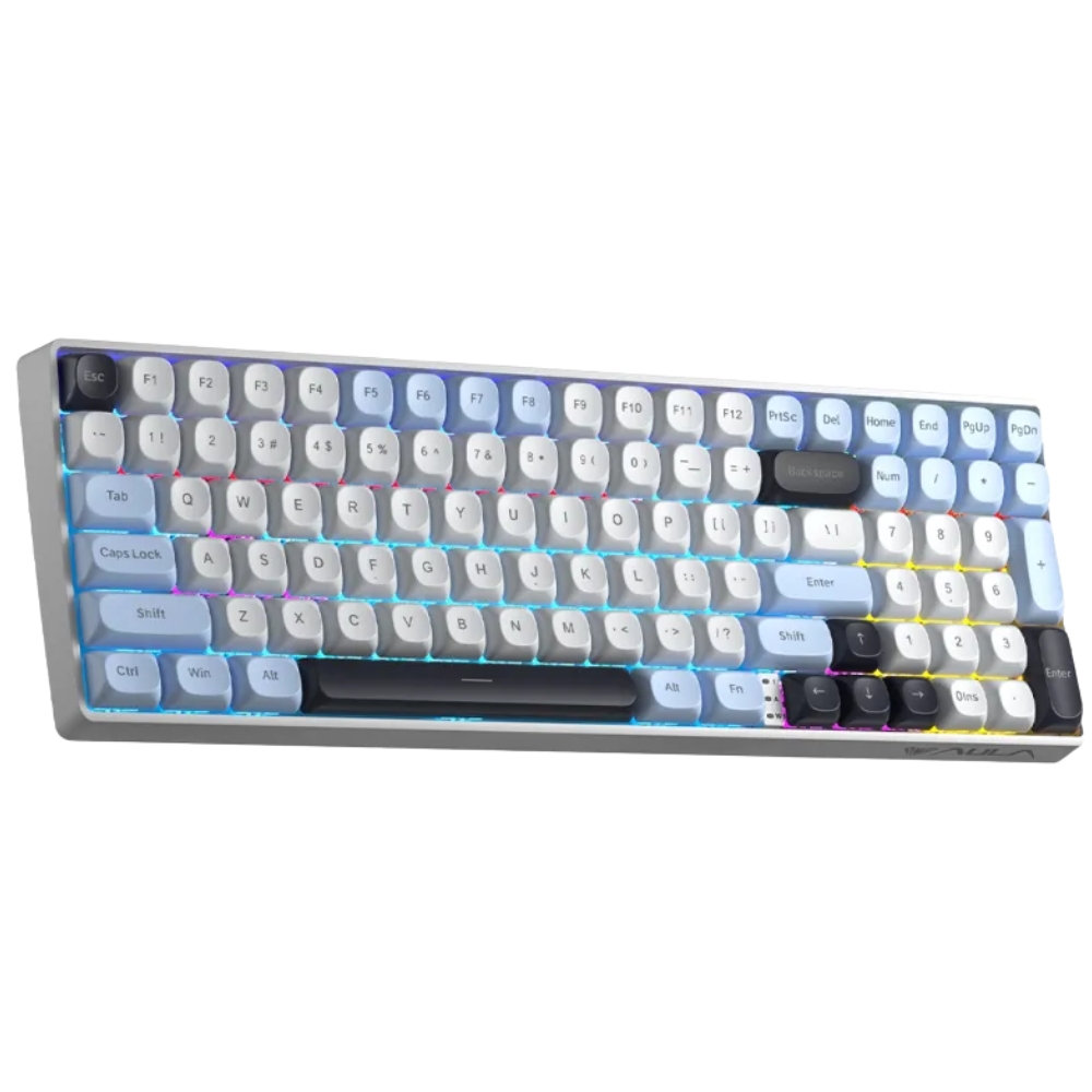 TECLADO MECANICO AULA S100 PRO RGB INALAMBRICO BT SWITCH BROWN INGLÉS LIGHT BLUE WHITE BLACK PURPLE - 2