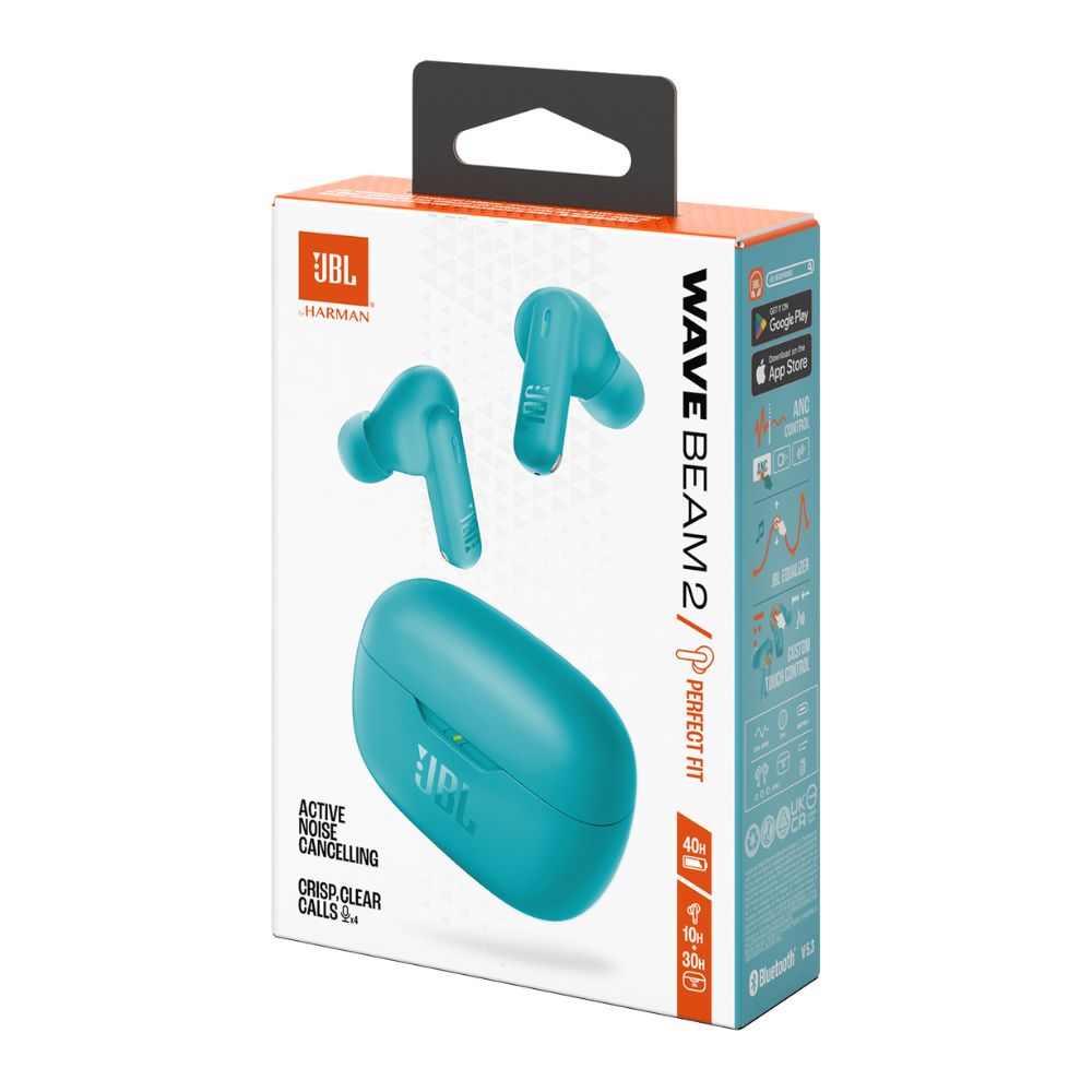 AUDÍFONOS BLUETOOTH TRUE WIRELESS JBL WAVE BEAM 2 CANCELACIÓN DE RUIDO 40H AZUL - 3