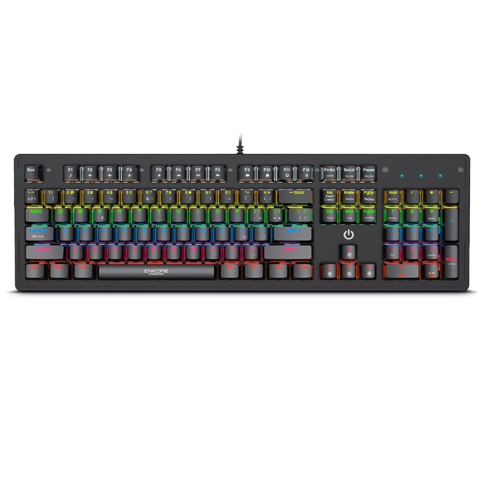 TECLADO MECÁNICO ENKORE KINGDOM ENK 1001 RGB SWITCH AZUL CONEXIÓN USB - 1