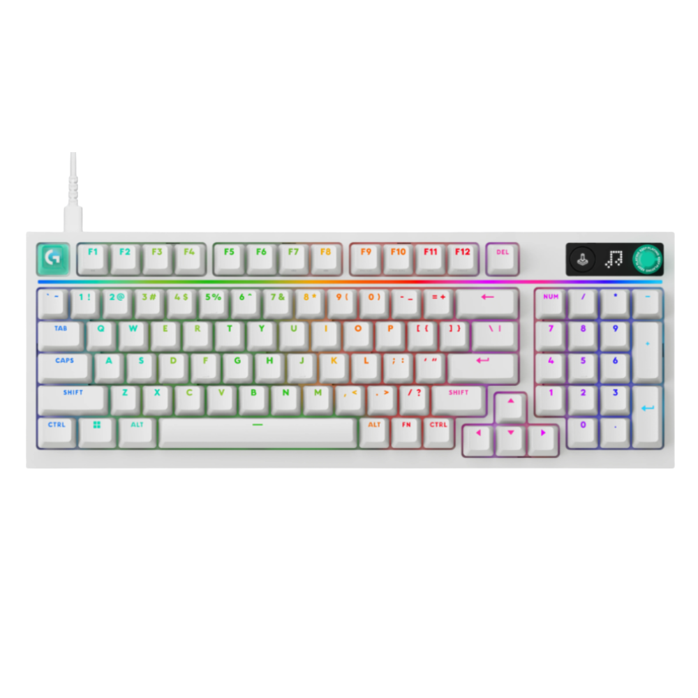 TECLADO GAMER MECÁNICO LOGITECH G316 X 98 8K LIGHTSYNC RGB BLANCO - 1