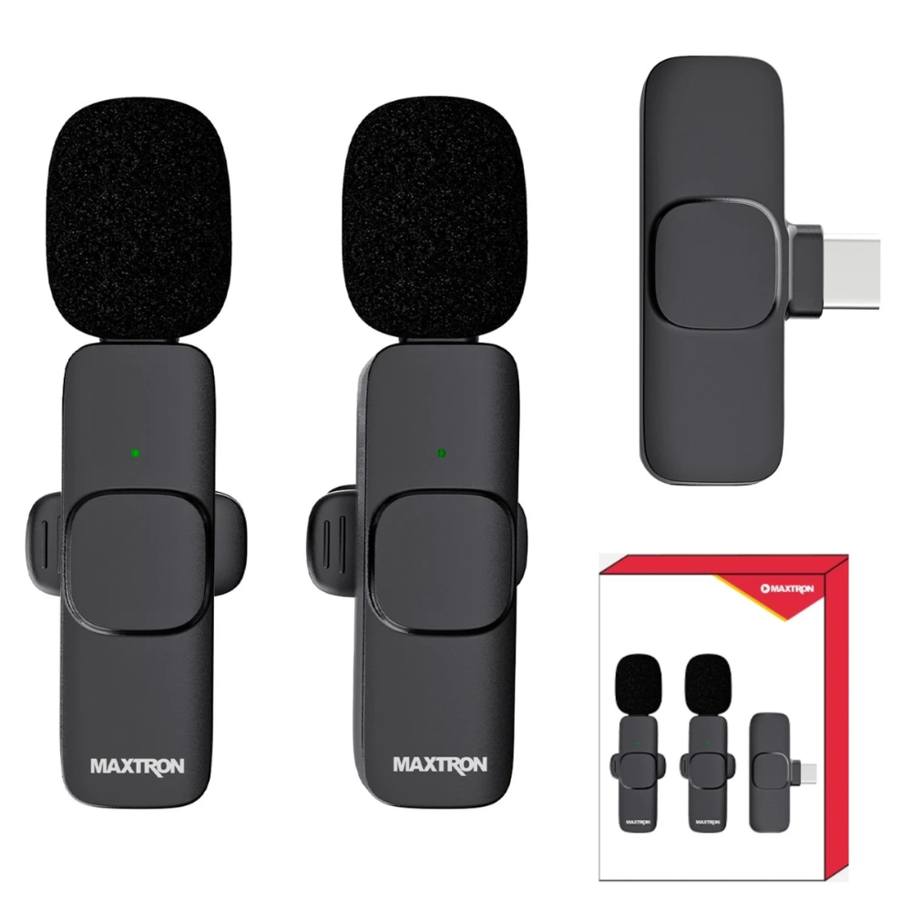MICRÓFONO DE SOLAPA MAXTRON MXM1681-02 INALÁMBRICO USB-C - 2