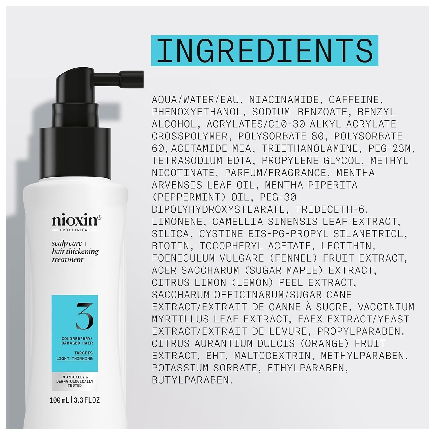 LOCIÓN CAPILAR 3 NIOXIN EMPHASENXS3003 100ML DENSIFICADORA CABELLO TEÑIDO - 6