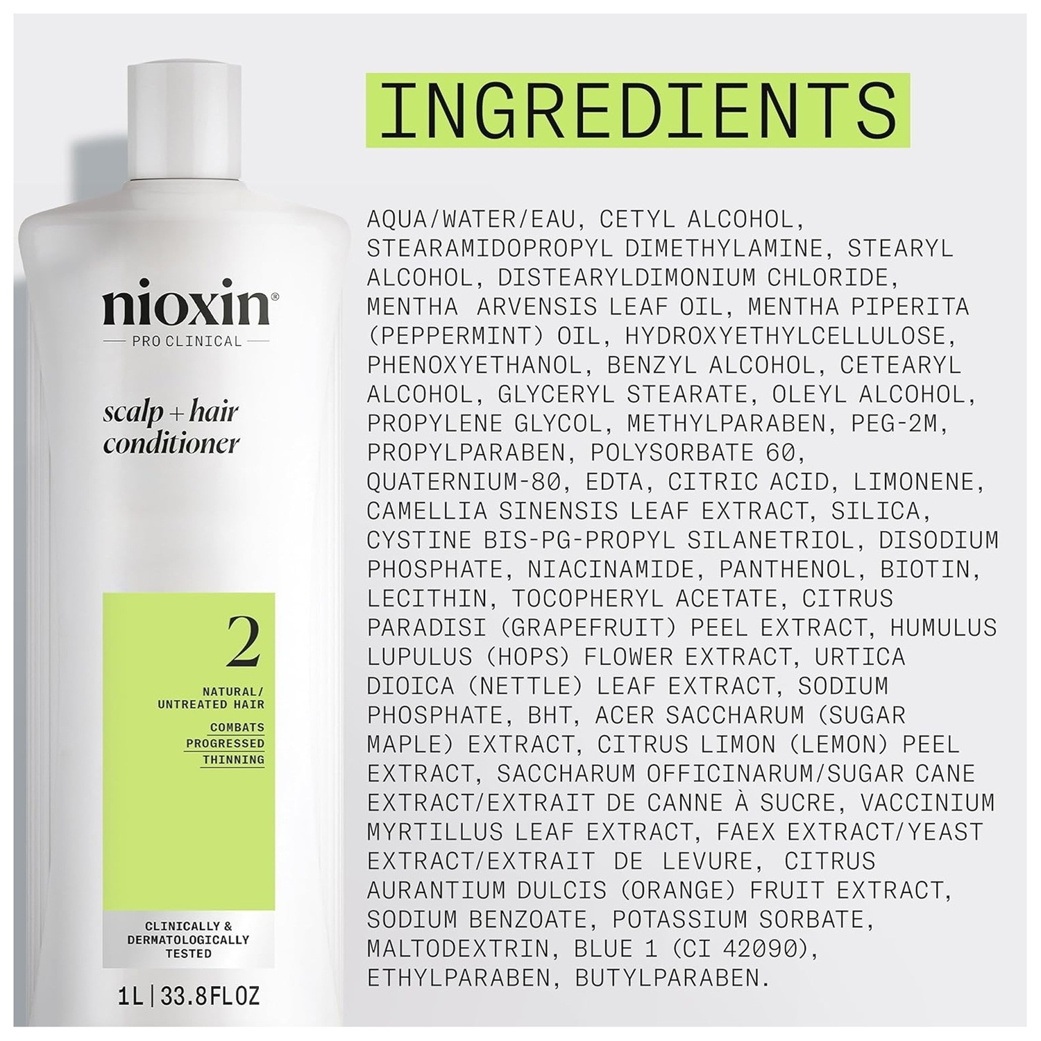 ACONDICIONADOR 2 NIOXIN EMPHASENXS2008 1000ML DENSIFICADOR CABELLO NATURAL - 5