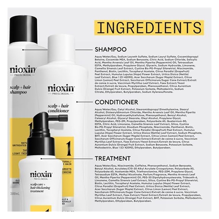 TRATAMIENTO CAPILAR NIOXIN EMPHASENXS1011 1000ML DENSIFICADOR CABELLO NATURAL 1 - 9