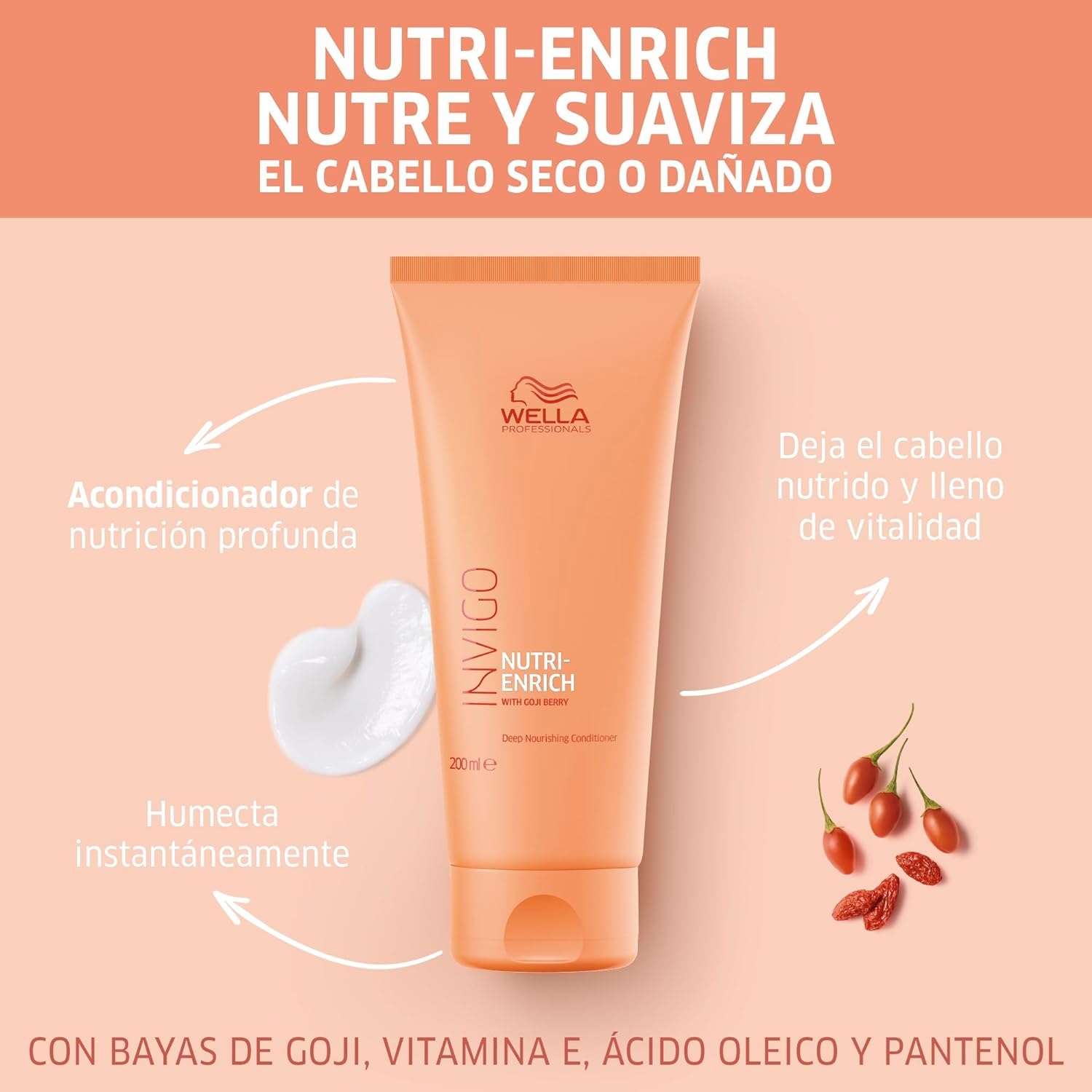 SHAMPOO WELLA PROFESSIONALS EMPHASEWPIE018 250ML + ACONDICIONADOR + BÁLSAMO WELLA INVIGO NUTRI ENRICH - 5