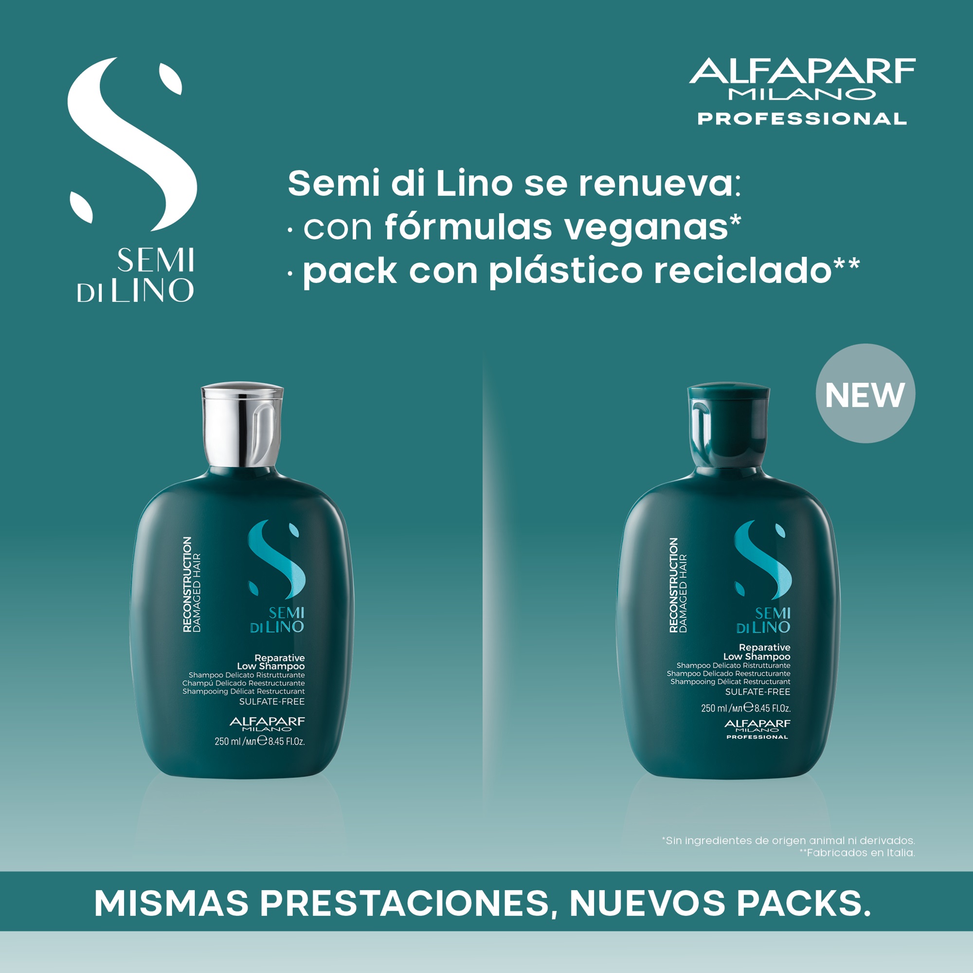 SHAMPOO ALFAPARF MILANO EMPHASEASDLR011 250ML REPARADOR SIN SAL + AMPOLLAS SOS RECONSTRUCTION - 3