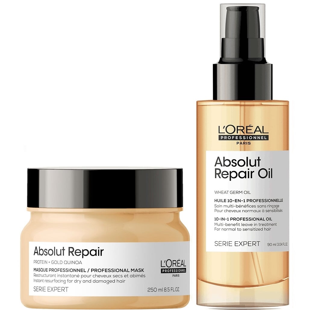 MASCARILLA LOREAL PROFESSIONNEL EMPHASELOARL014 REPARADORA + SÉRUM LOREAL ABSOLUT REPAIR - 1