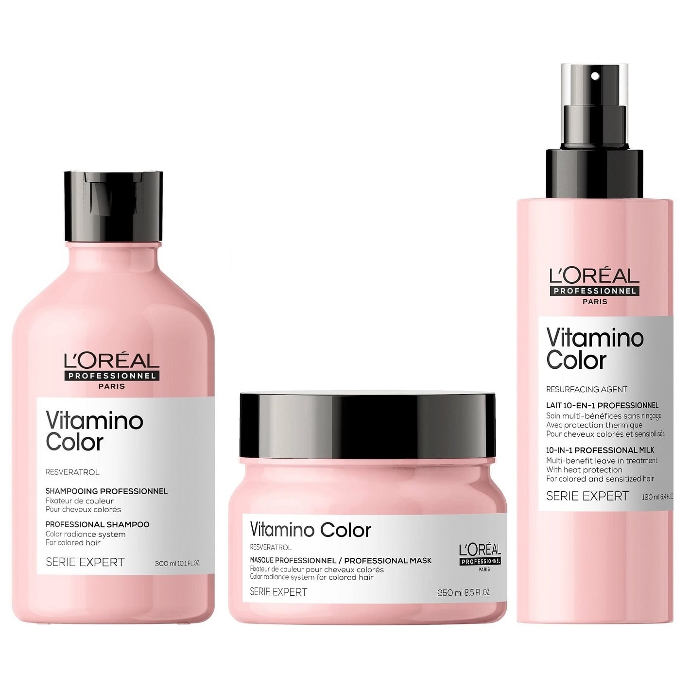 SHAMPOO LOREAL PROFESSIONNEL EMPHASELOVC012 300ML + MASCARILLA + SPRAY LOREAL VITAMINO COLOR - 1