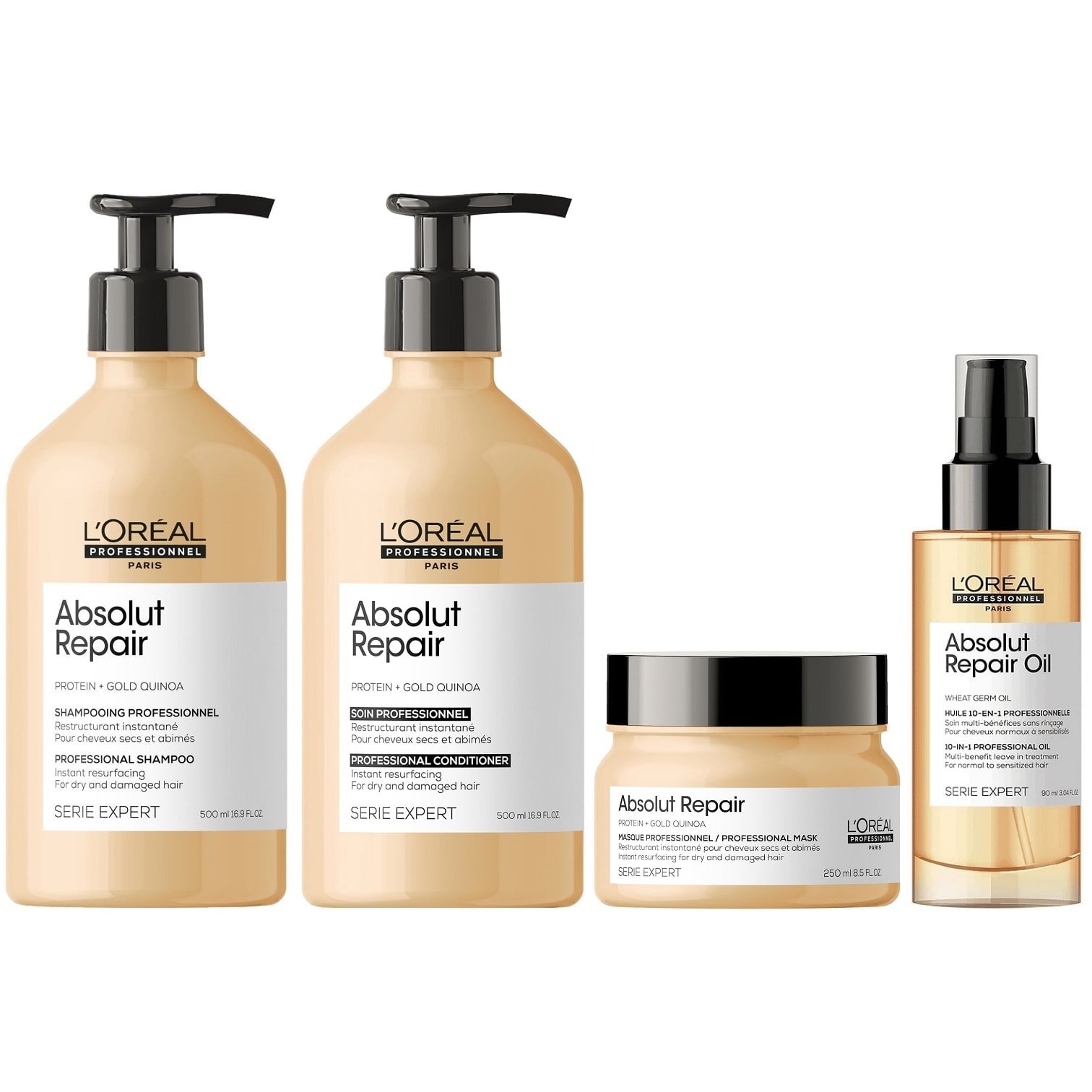 SHAMPOO LOREAL PROFESSIONNEL EMPHASELOARL022 500ML +CONDITIONER +MASCARILLA +SÉRUM LOREAL ABSOLUT REPAIR - 1