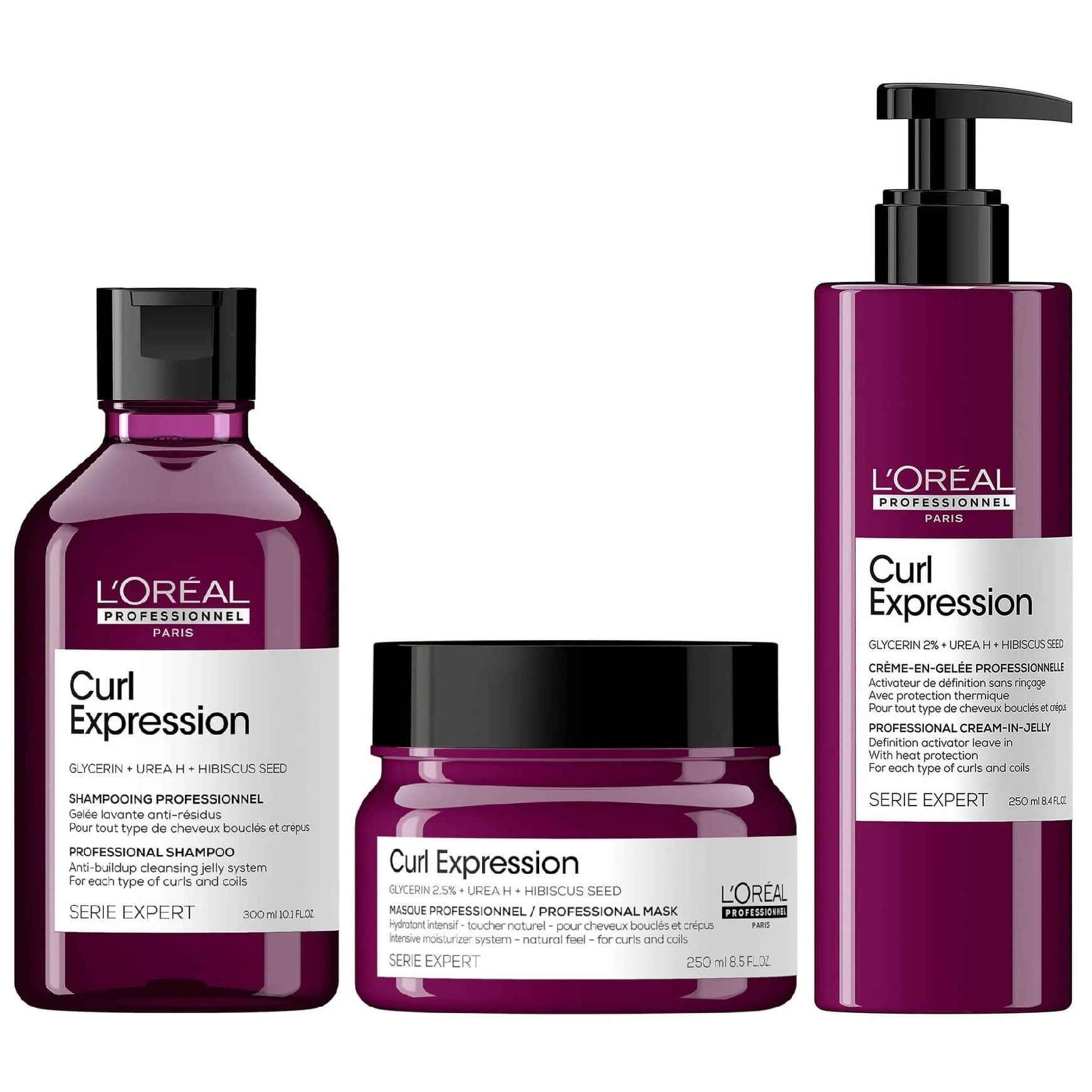 SHAMPOO LOREAL PROFESSIONNEL EMPHASELOCE026 300ML EN GEL + MASCARILLA + GEL LOREAL CURL EXPRESSION - 1