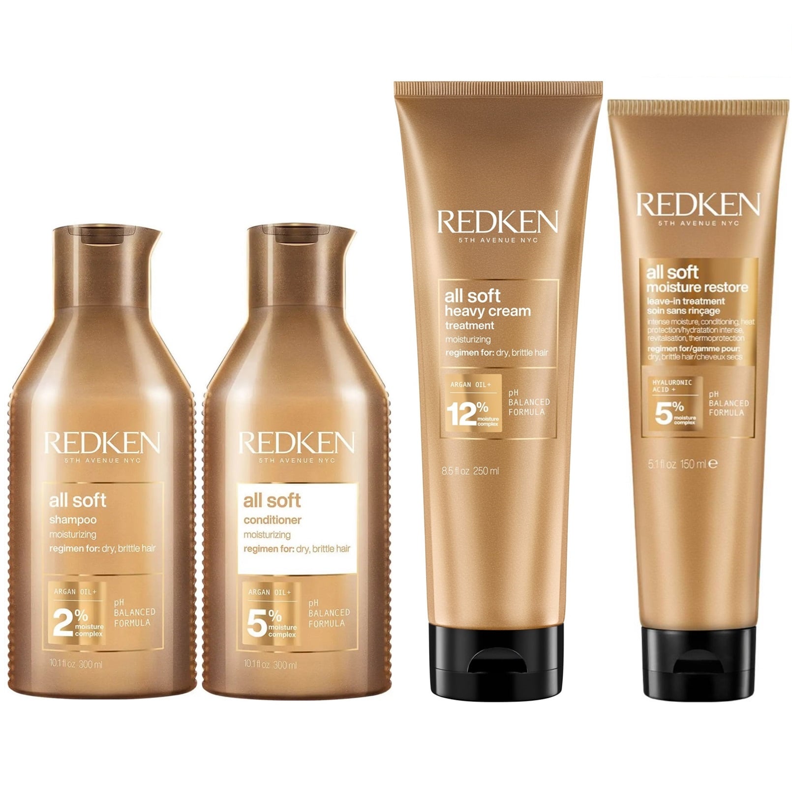 SHAMPOO 300ML + ACONDICIONADOR + MASCARILLA + CREMA REDKEN ALL SOFT - 1