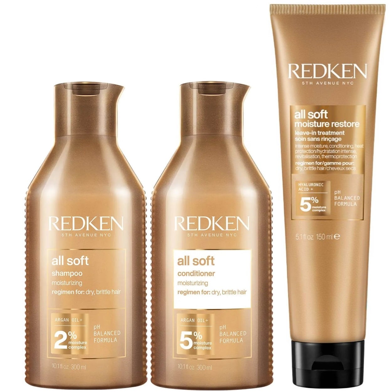 SHAMPOO HIDRATANTE 300ML + ACONDICIONADOR + CREMA REDKEN ALL SOFT - 1