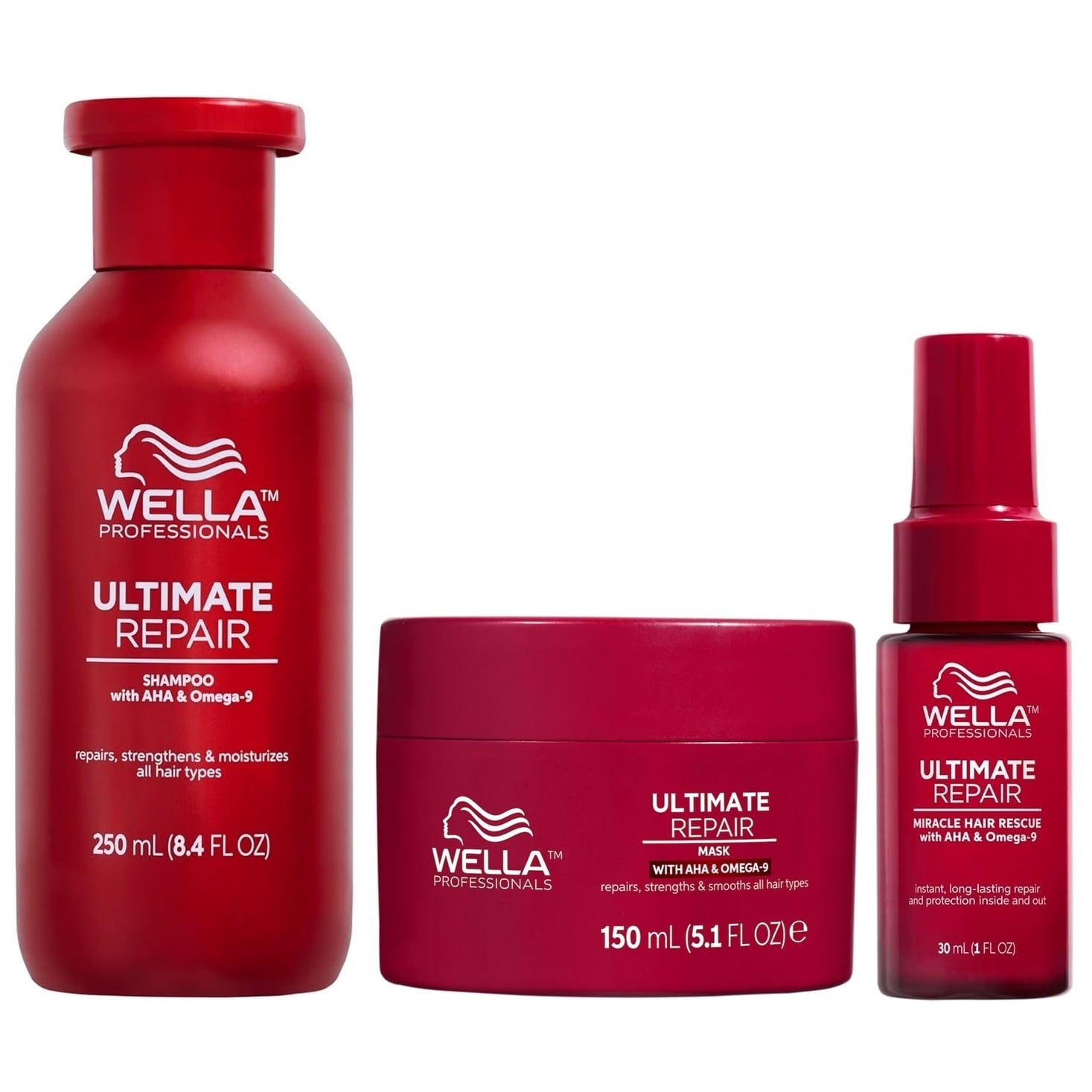 SHAMPOO 250ML + MASCARILLA + MIRACLE HAIR 30ML WELLA ULTIMATE REPAIR - 1