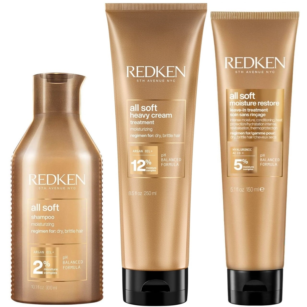 SHAMPOO HIDRATANTE 300ML + MASCARILLA + CREMA REDKEN ALL SOFT - 1