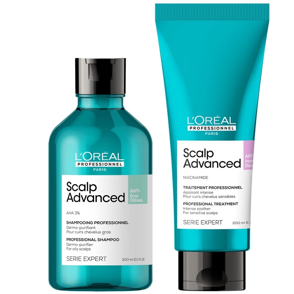 SHAMPOO ANTIGRASA 300ML + ACONDICIONADOR LOREAL SCALP ADVANCED - 1