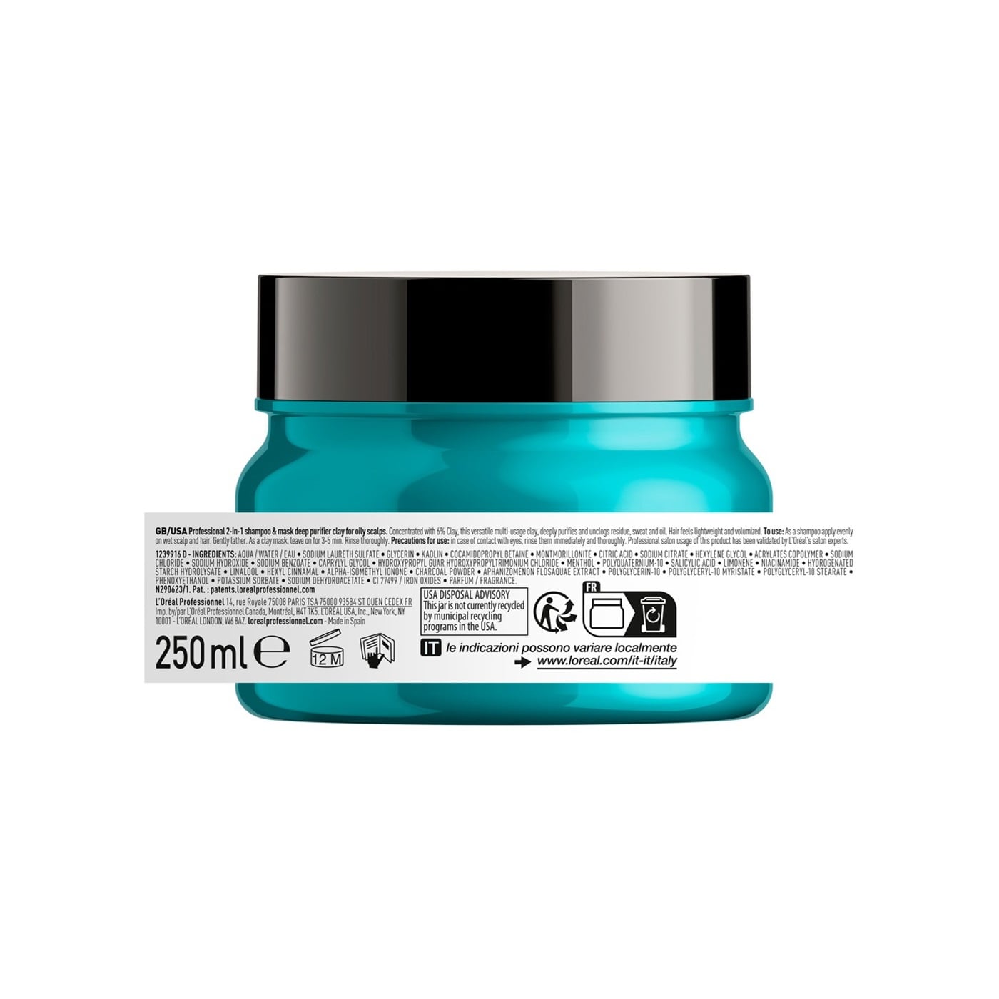 SHAMPOO ANTIGRASA 300ML + MASCARILLA LOREAL SCALP ADVANCED - 6