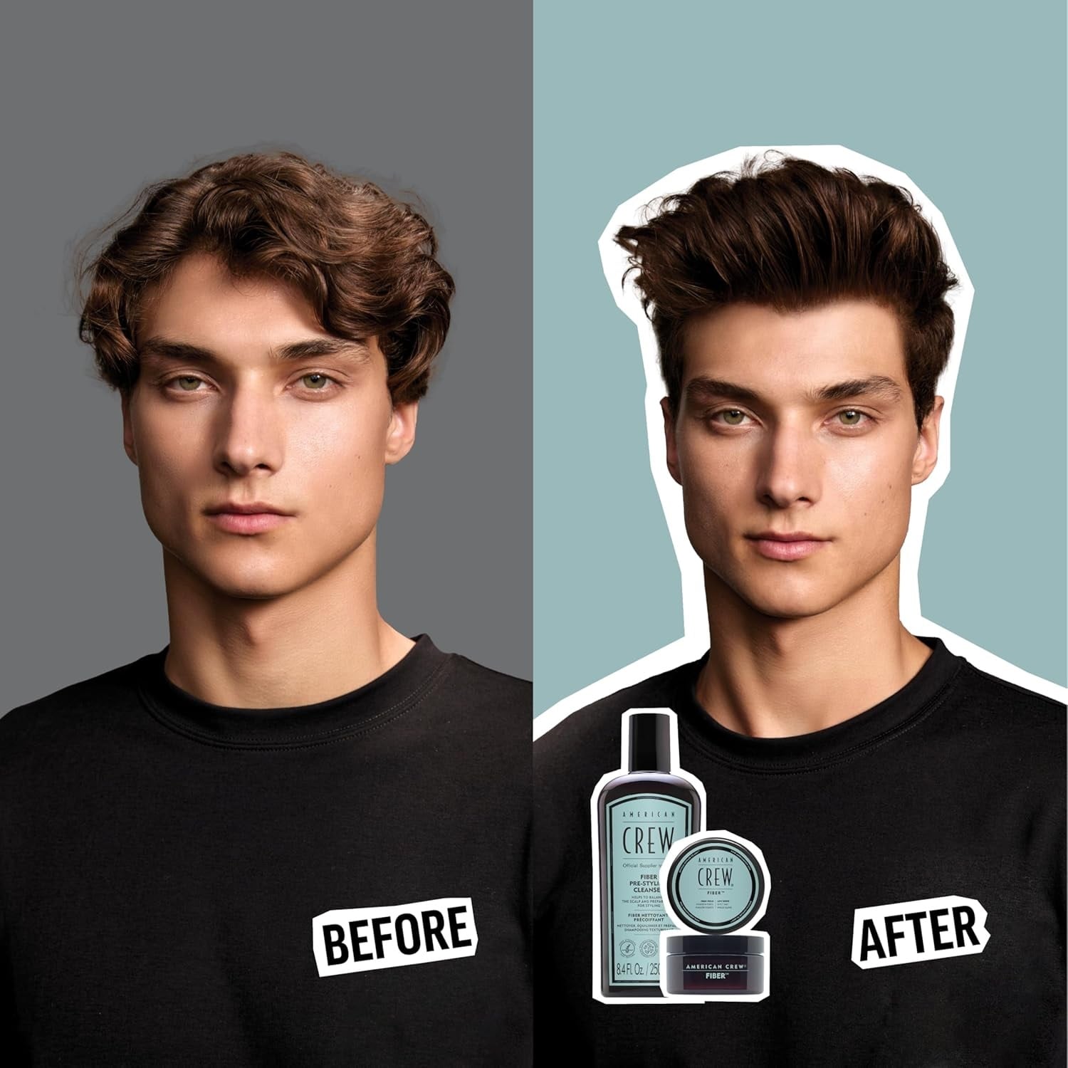 SHAMPOO FIBER PRE-STYLER CLEANSER AMERICAN CREW MEN 250ML - 4