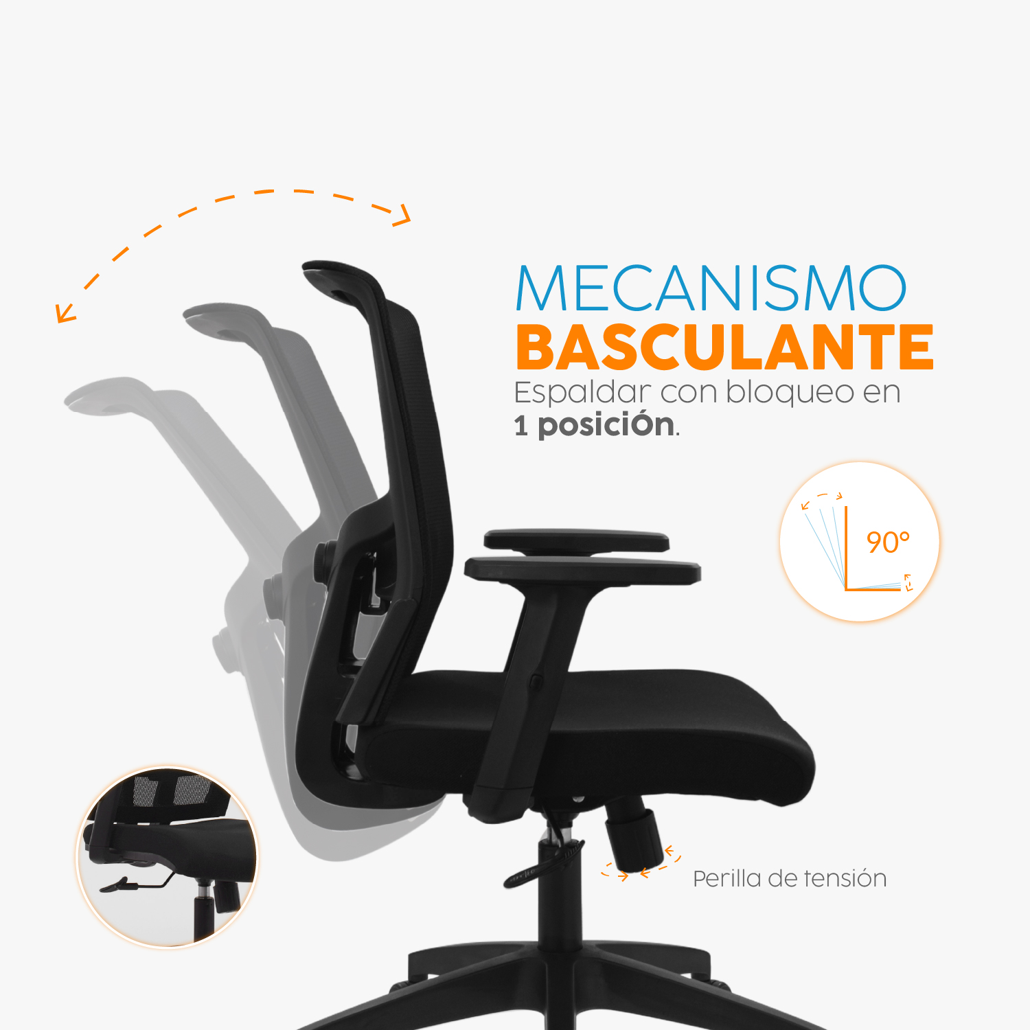 SILLA ERGONOMICA BONNO DELPHI BRAZOS REGULABLES NEGRO - 7