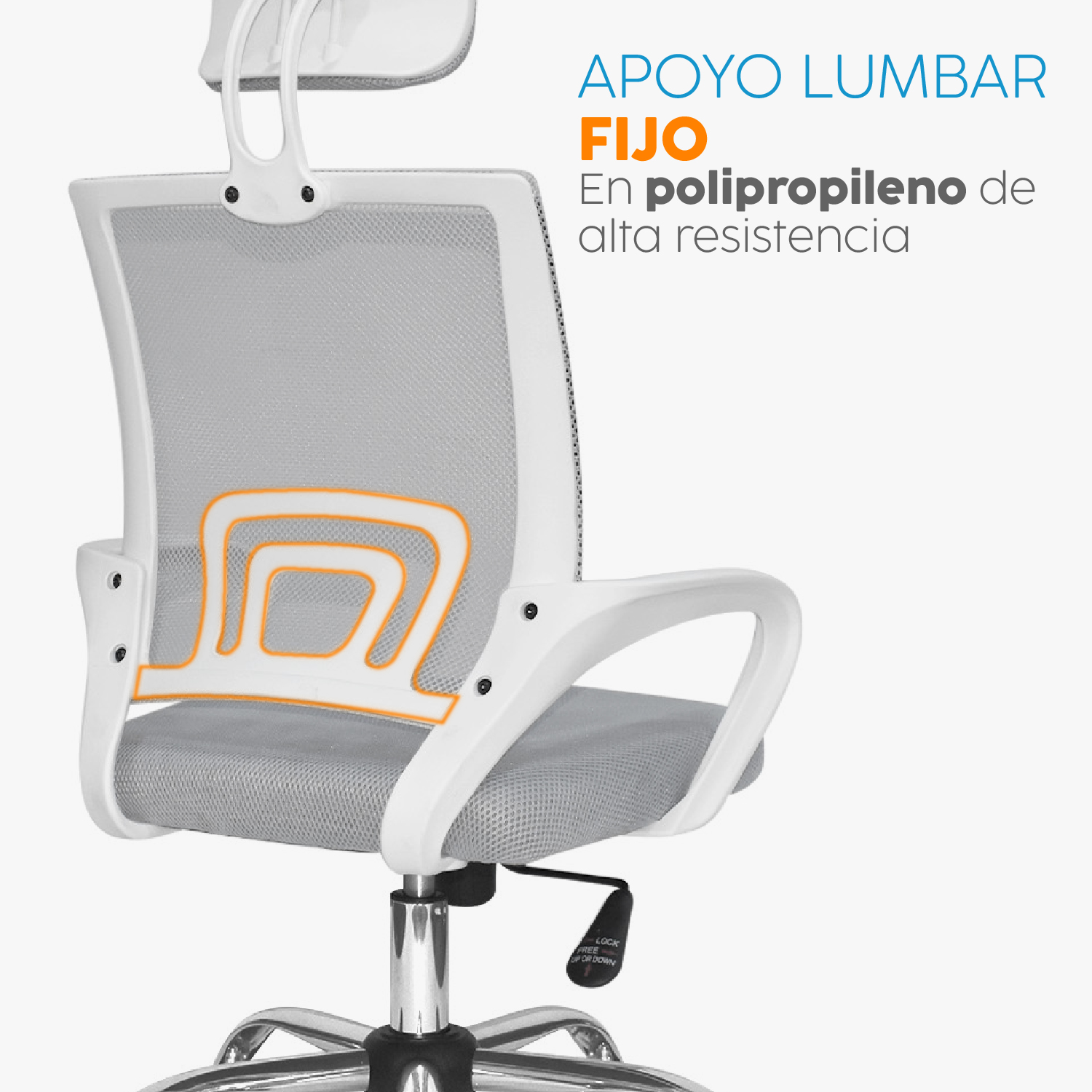 SILLA DE ESCRITORIO ATLANTIS GRIS CON CABECERO BONNO - 8