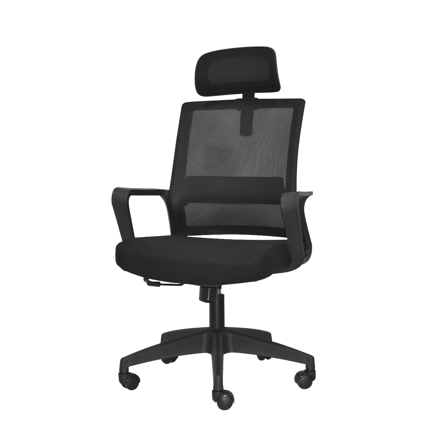 SILLA DE ESCRITORIO BONNO STYLES NEGRO CON CABECERO - 8