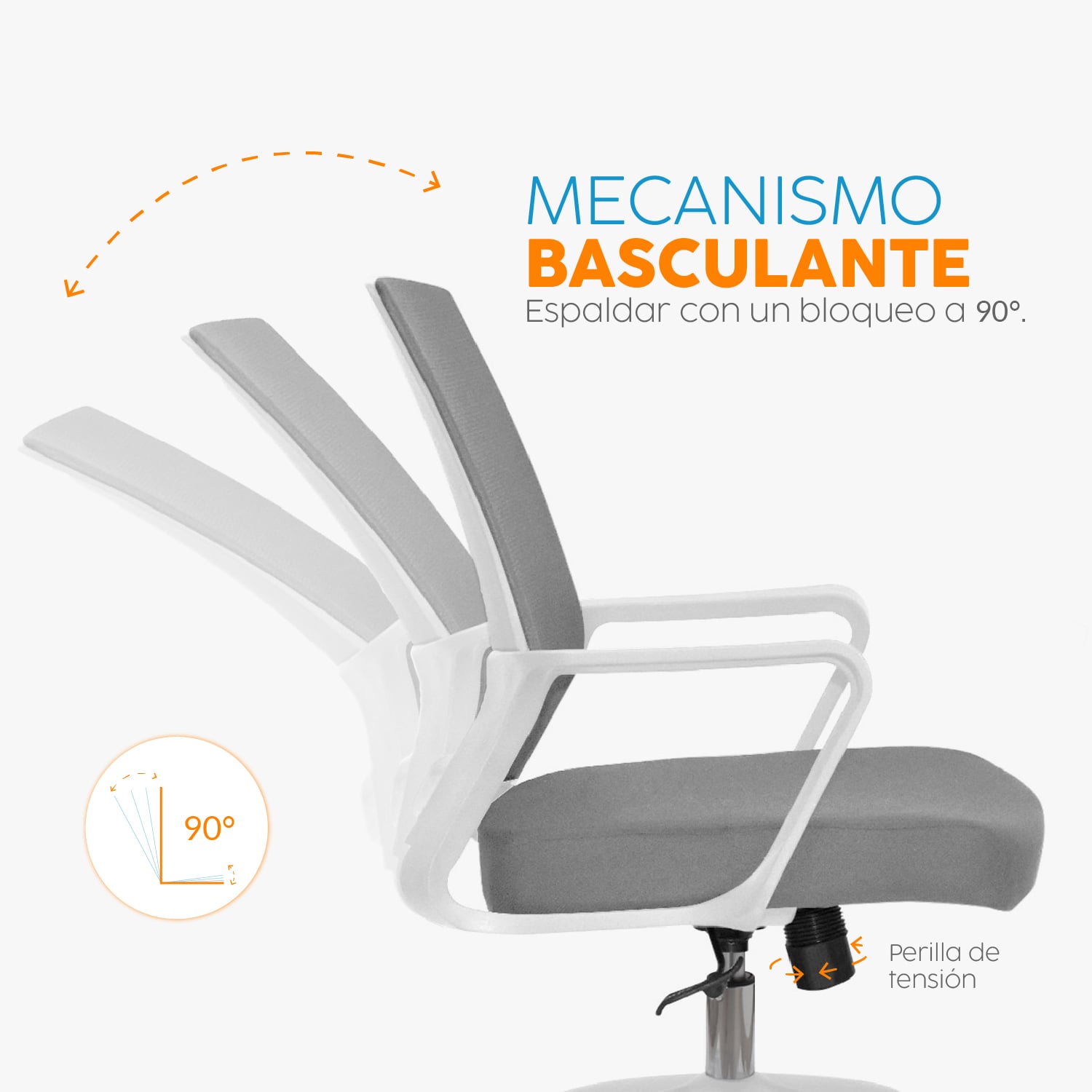 SILLA DE ESCRITORIO BONNO STYLES GRIS - 8
