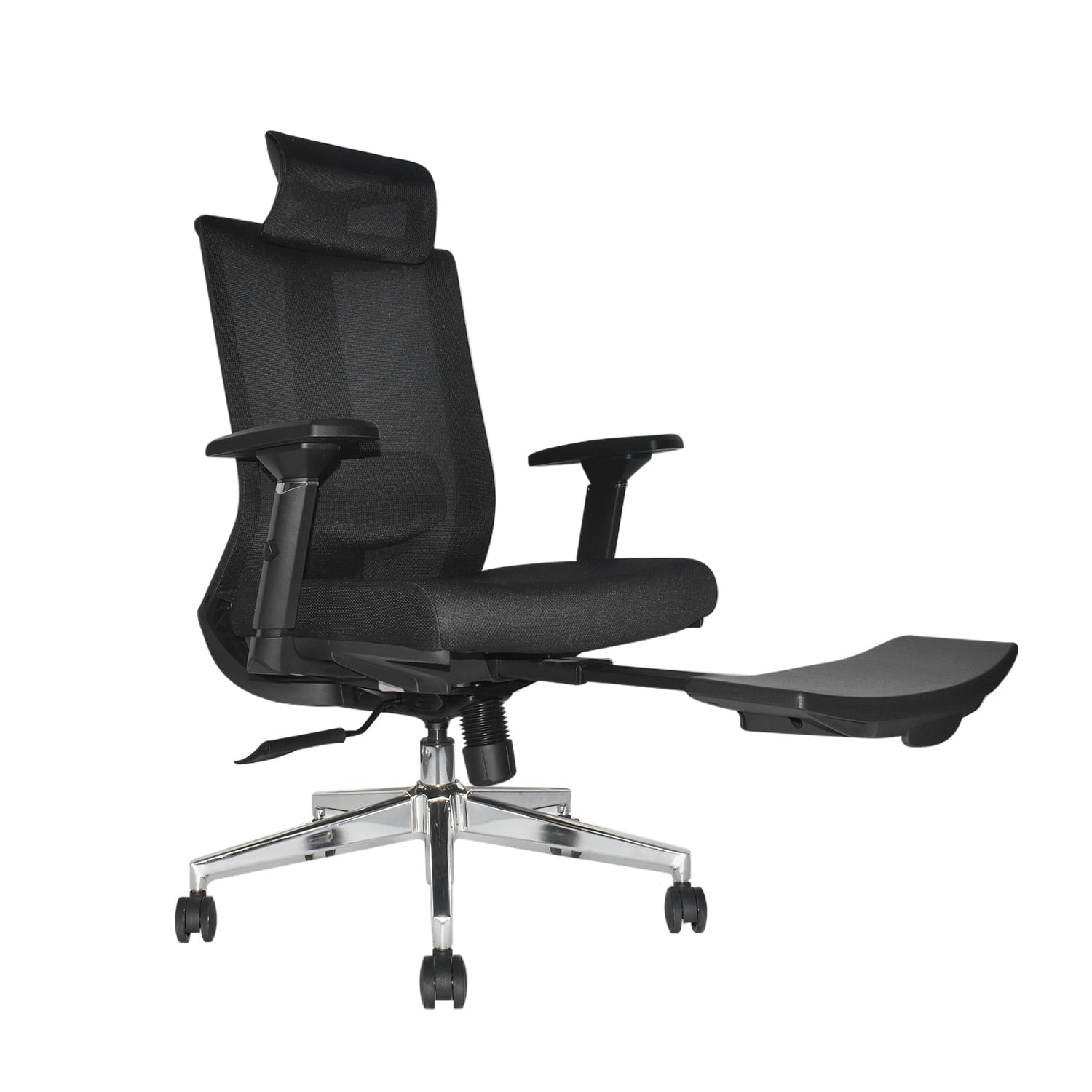 SILLA DE OFICINA CON CABECERO KUM CON REPOSAPIÉS NEGRO BONNO - 1