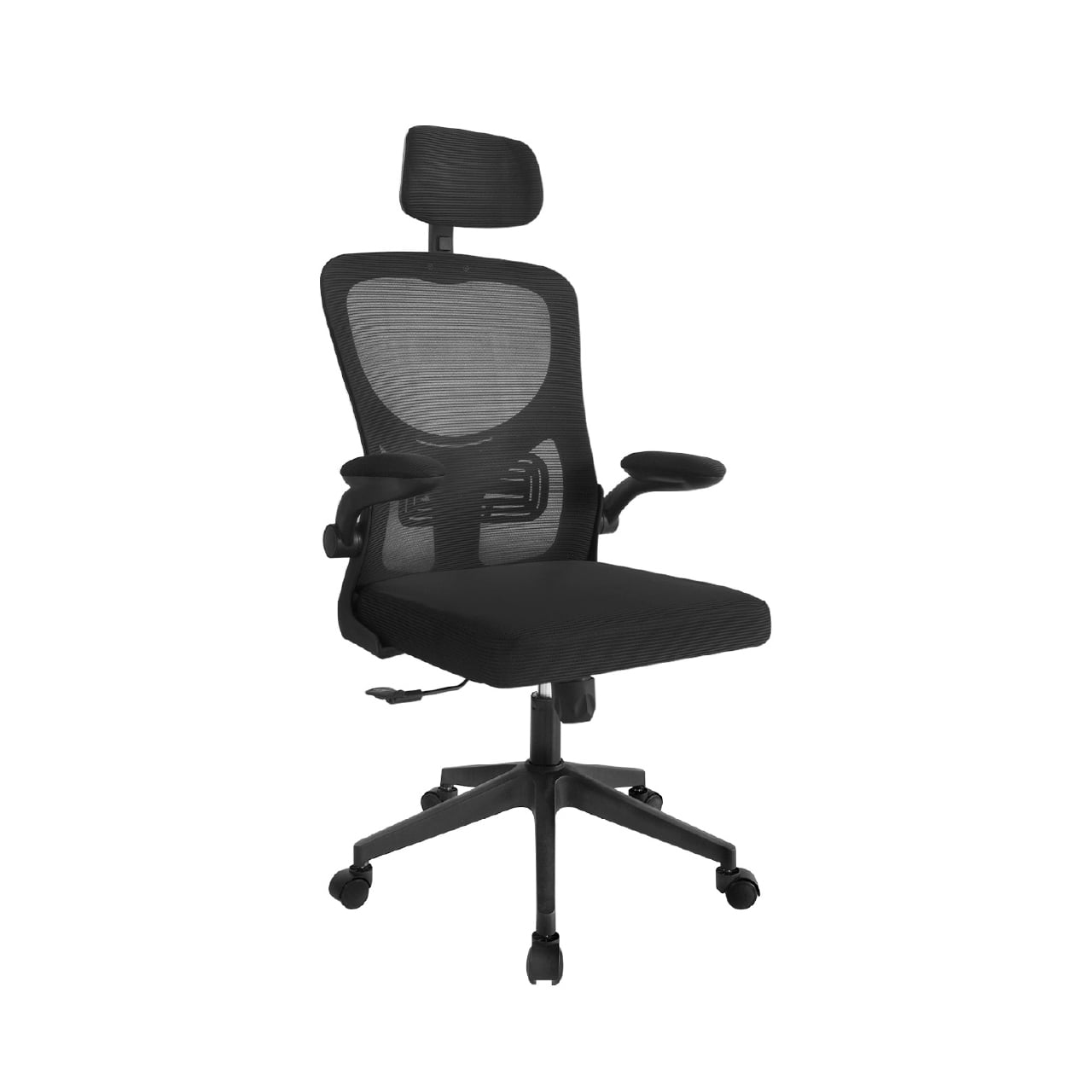 SILLA DE ESCRITORIO GIRATORIA CON CABECERO ZAD NEGRO BONNO - 1