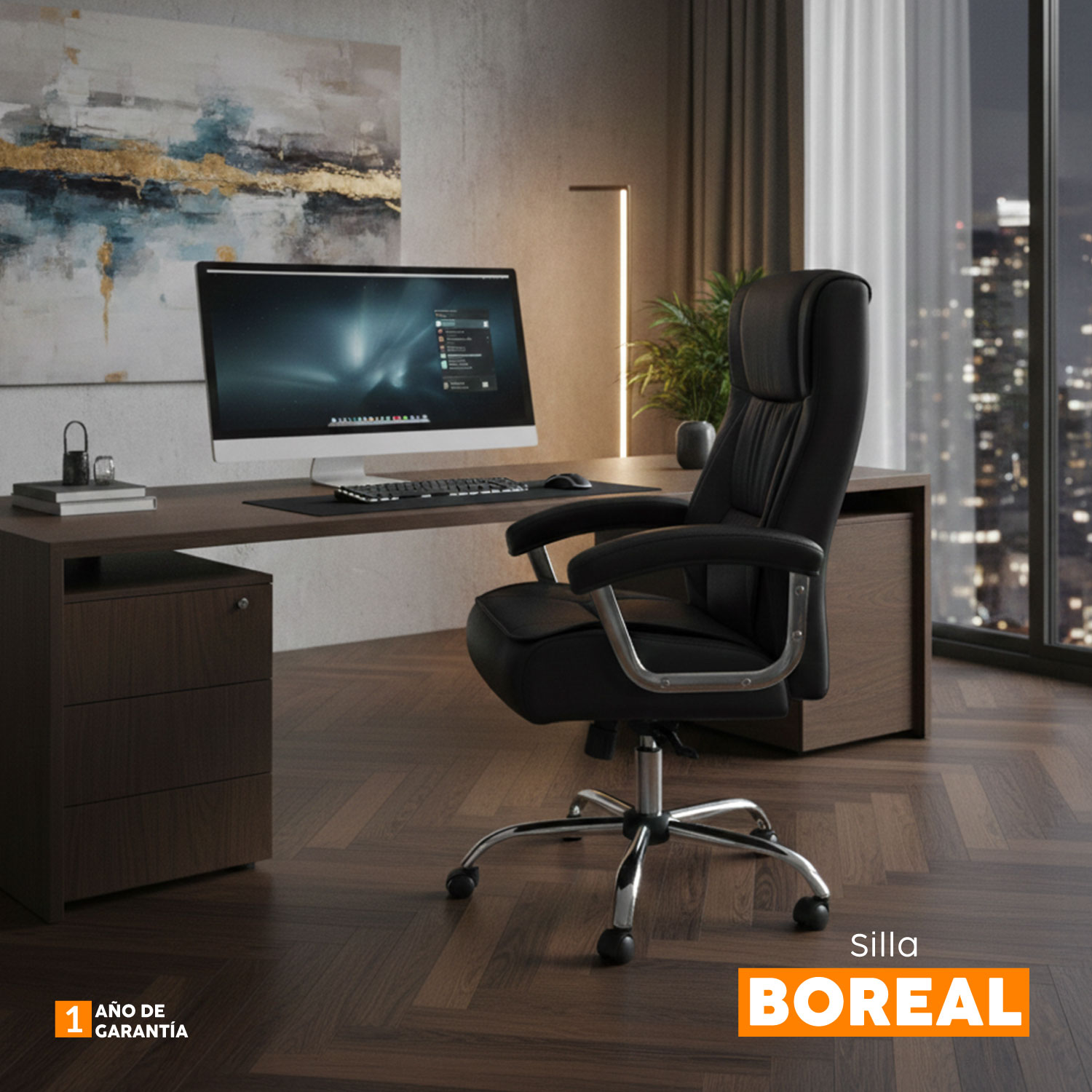 SILLA EJECUTIVA BOREAL NEGRO BONNO - 7