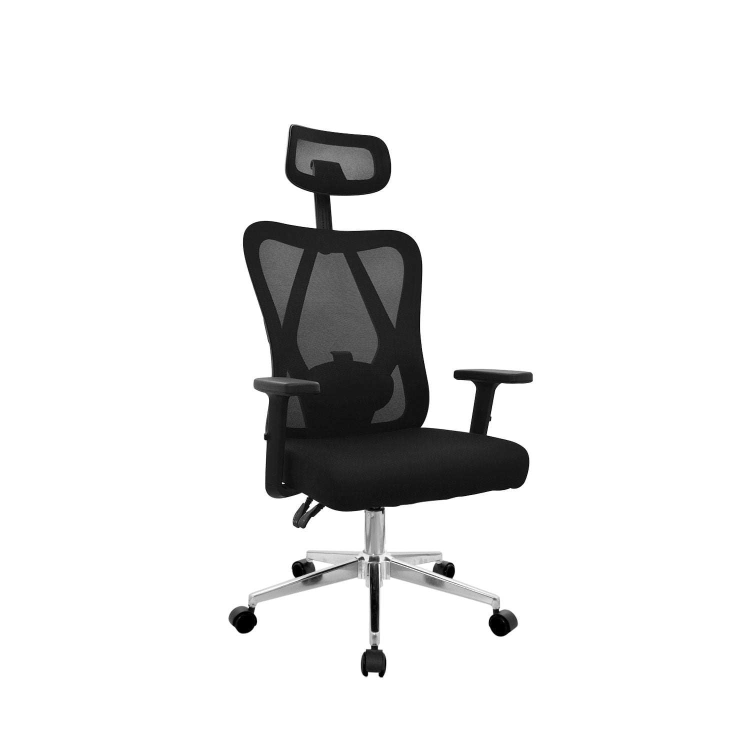 SILLA DE OFICINA GIRATORIA CON CABECERO BENFOR NEGRO BONNO - 1