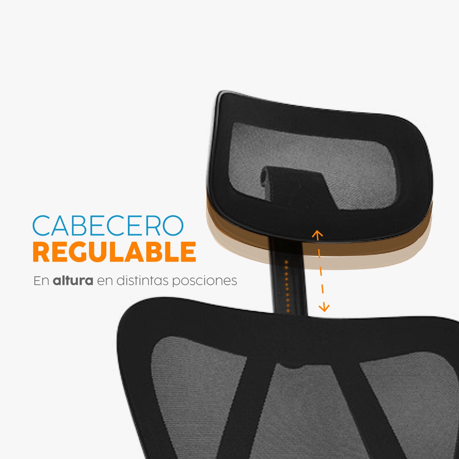 SILLA DE OFICINA GIRATORIA CON CABECERO BENFOR NEGRO BONNO - 2
