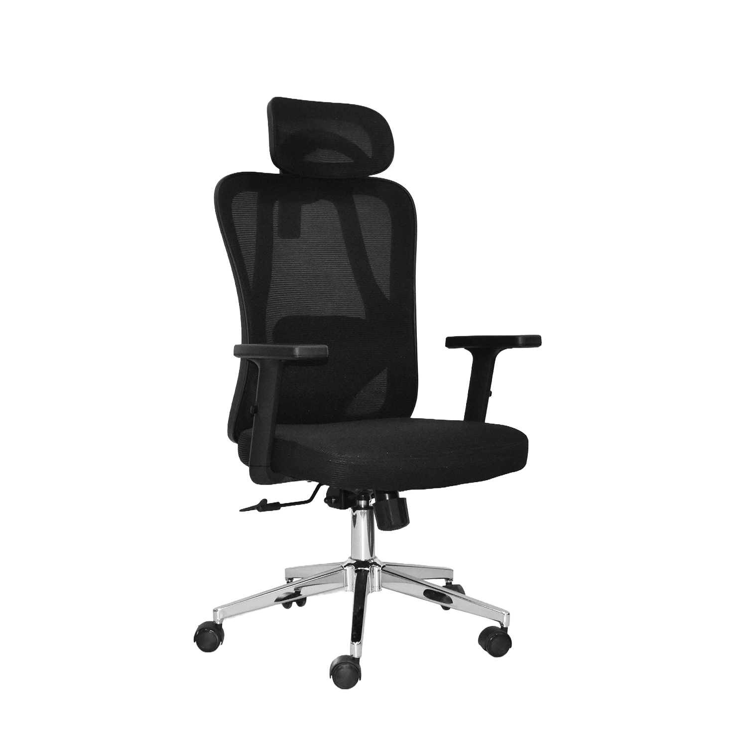 SILLA DE OFICINA GIRATORIA CON CABECERO FRONX NEGRO BONNO - 1