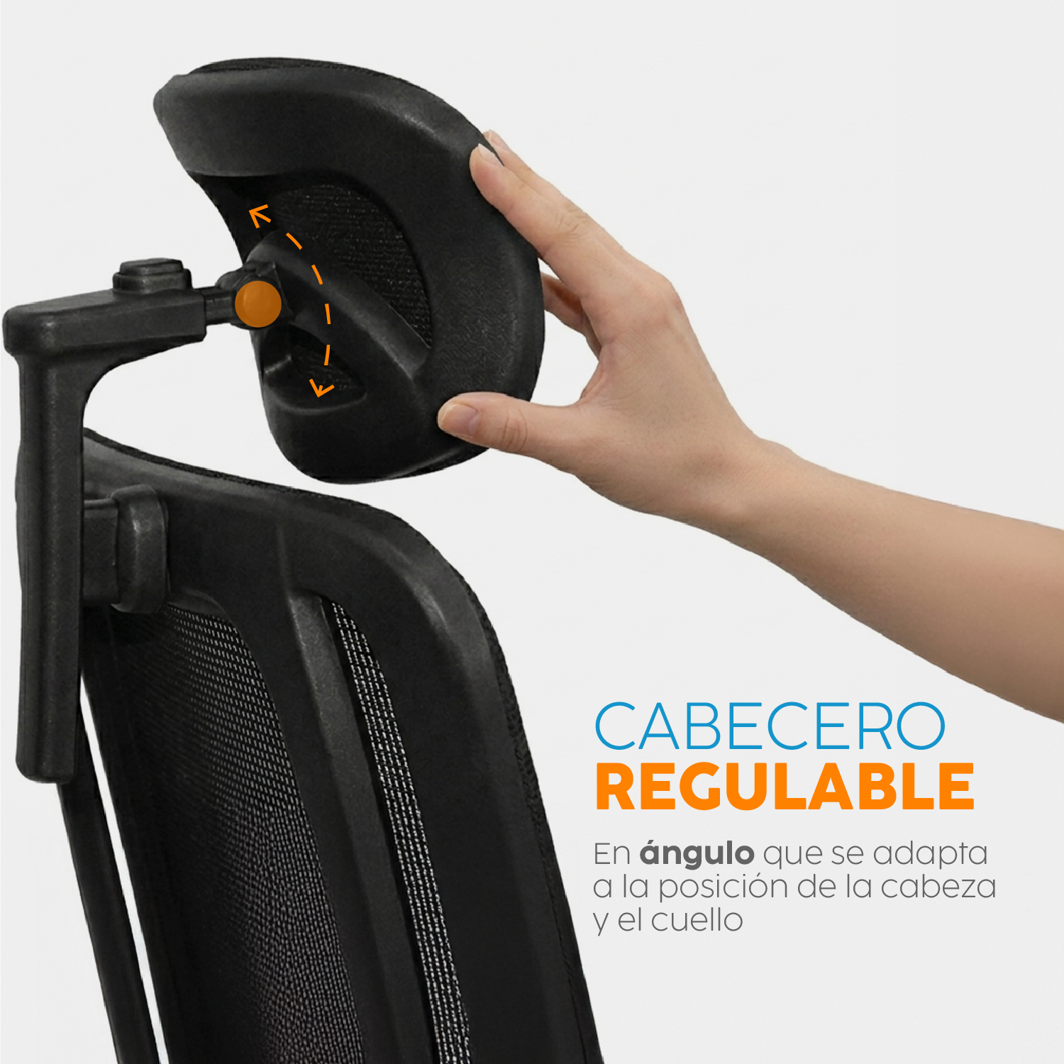 SILLA DE OFICINA GIRATORIA CON CABECERO FRONX NEGRO BONNO - 3