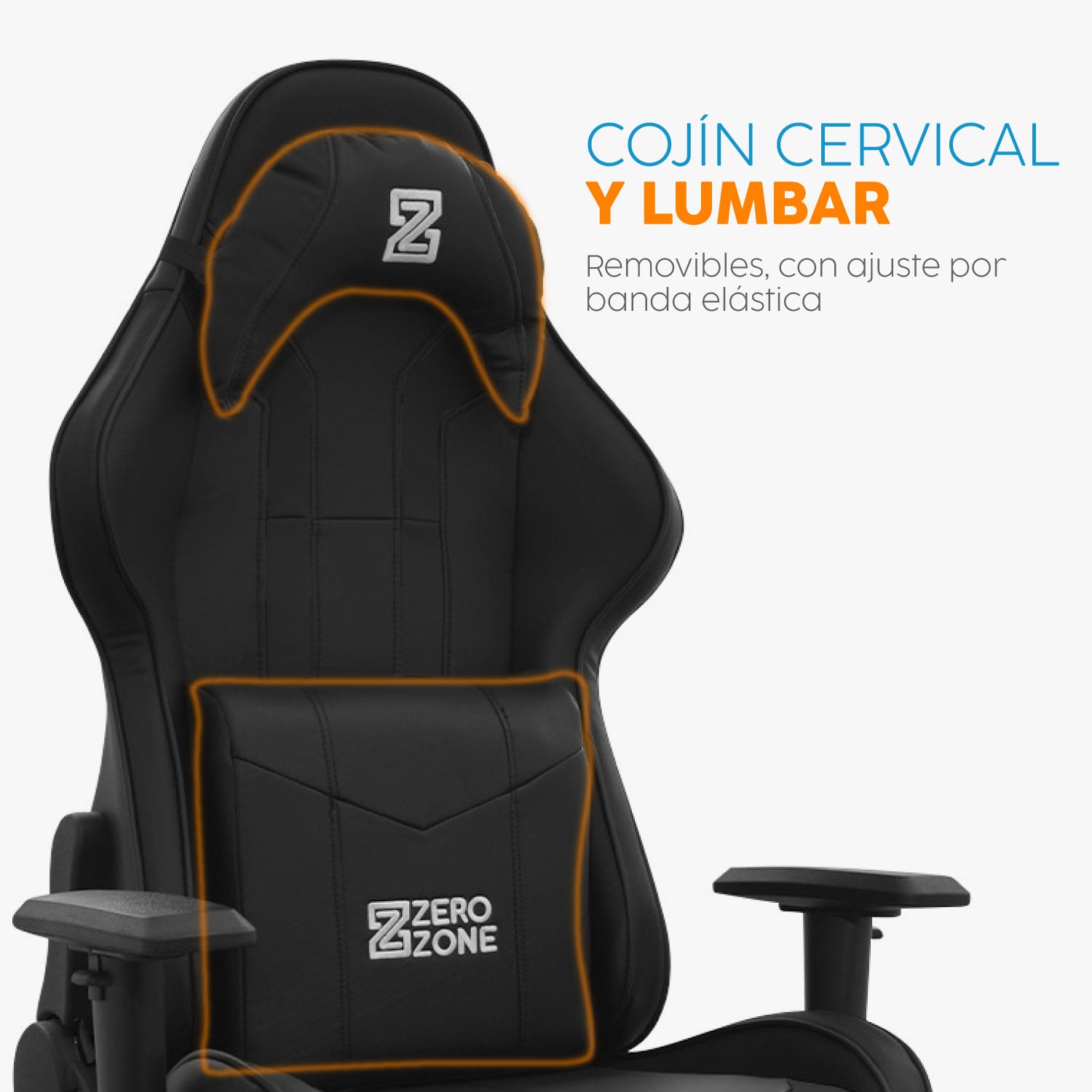 SILLA GAMER TITAN CON REPOSAPIÉS  NEGRO BONNO - 2